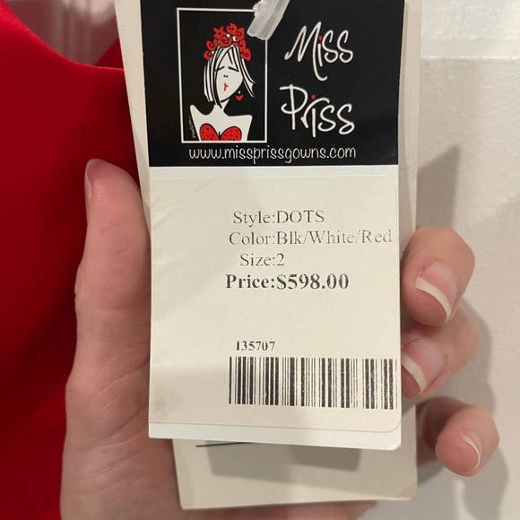 Sherri Hill red satin crop top formal pageant homecoming size 2 NWT - Picture 5 of 8